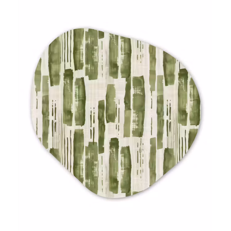 Organisch schilderij glas - Groen - Abstract - Penseelstreken - Linnen - Patroon — 1