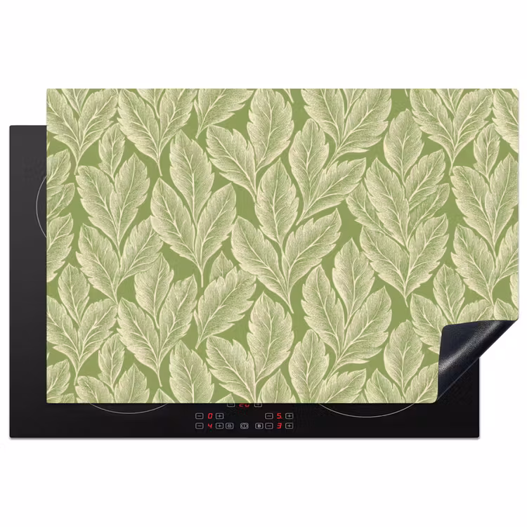 Inductiebeschermer - Groen - Botanisch - Bladeren - Vintage - Patroon — 1