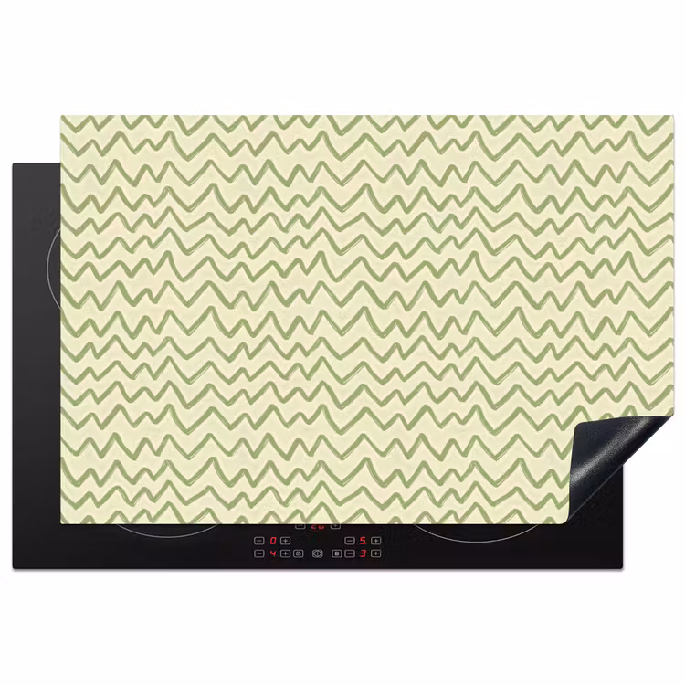 Inductiebeschermer - Saliegroen - Zigzag - Handgetekend - Patroon — 1