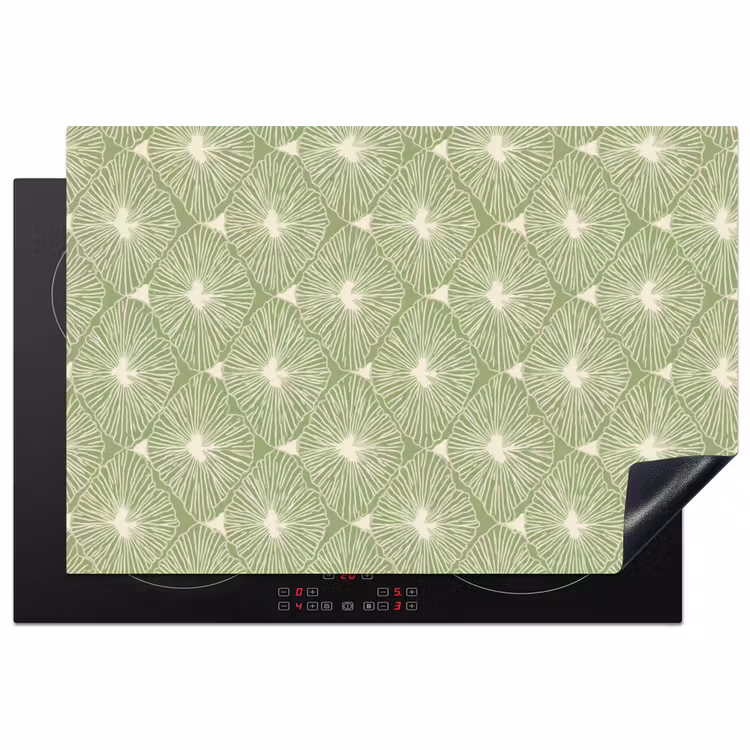 Inductiebeschermer - Saliegroen - Botanisch - Ruiten - Organisch - Patroon — 1