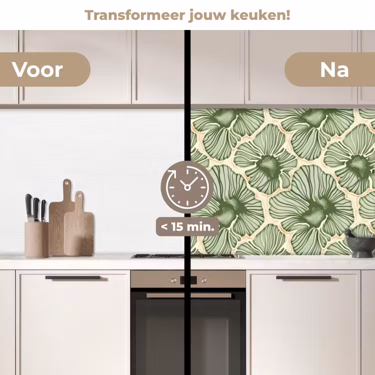 Keuken achterwand - Groen - Botanisch - Bloemen - Organisch - Patroon — 3