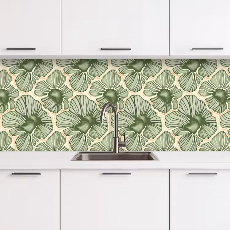 Keuken achterwand - Groen - Botanisch - Bloemen - Organisch - Patroon — 4