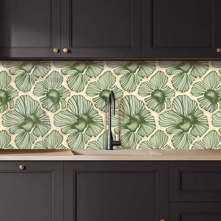 Keuken achterwand - Groen - Botanisch - Bloemen - Organisch - Patroon — 6