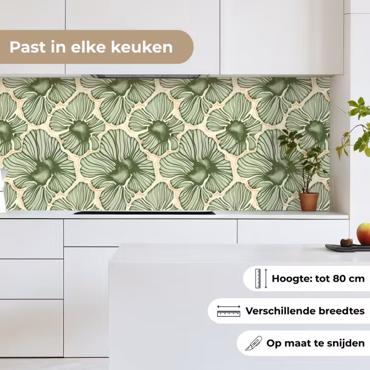 Keuken achterwand - Groen - Botanisch - Bloemen - Organisch - Patroon — 7