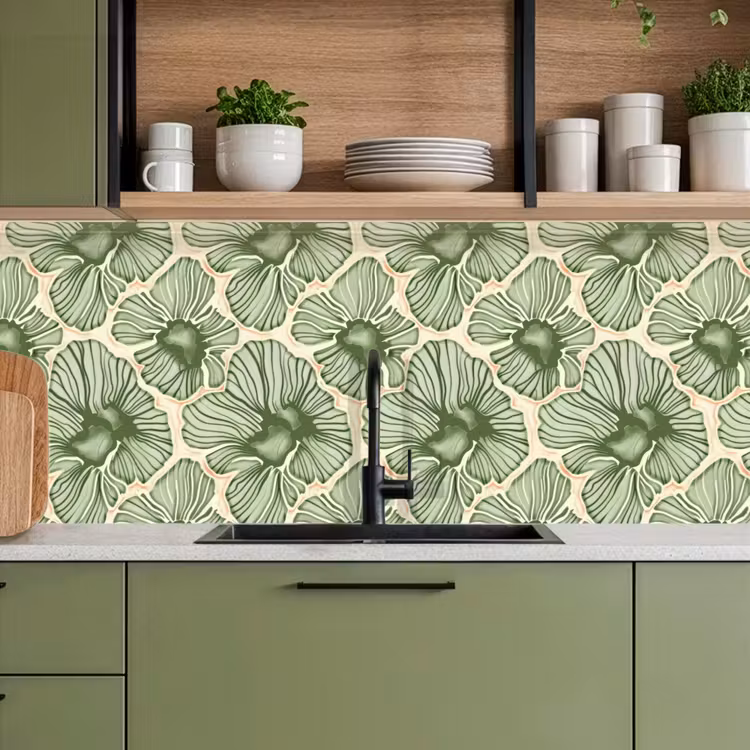 Keuken achterwand - Groen - Botanisch - Bloemen - Organisch - Patroon — 8
