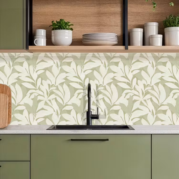 Keuken achterwand - Saliegroen - Botanisch - Minimalistisch - Patroon — 8