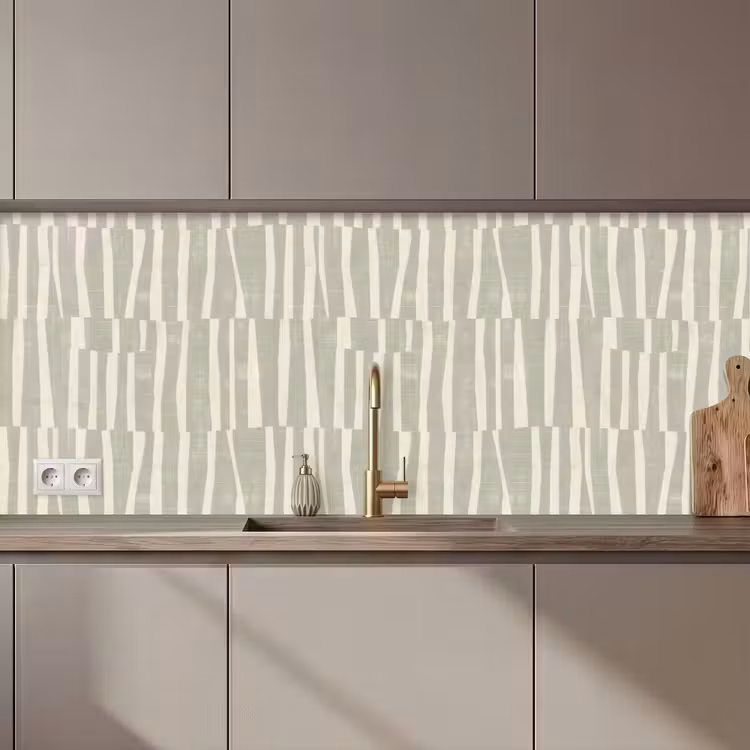 Keuken achterwand - Saliegroen - Strepen - Geometrisch - Textuur - Patroon — 1