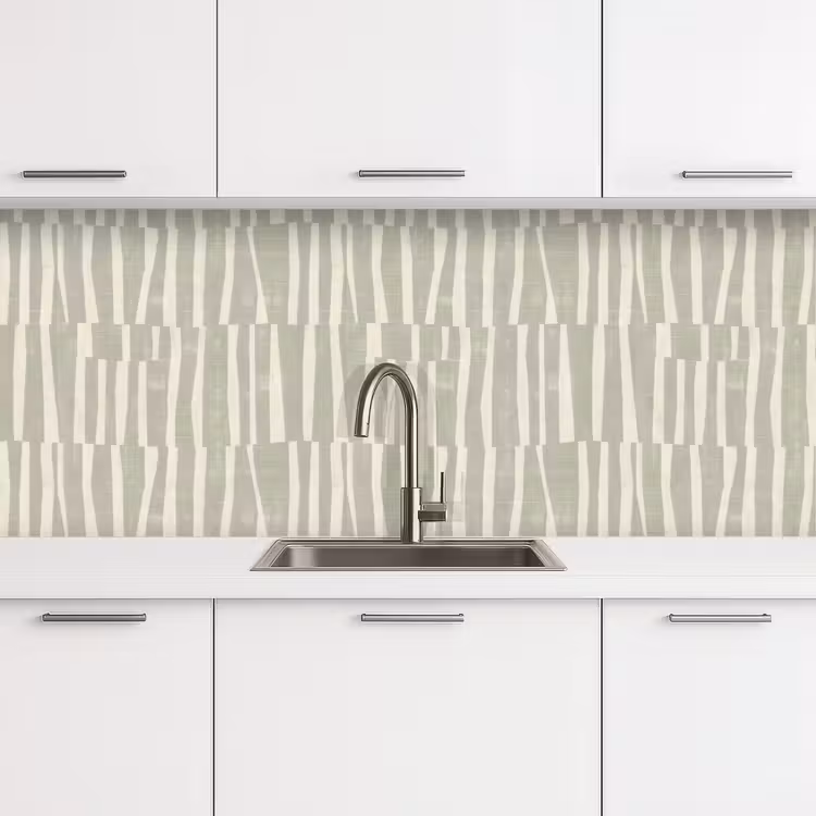 Keuken achterwand - Saliegroen - Strepen - Geometrisch - Textuur - Patroon — 4