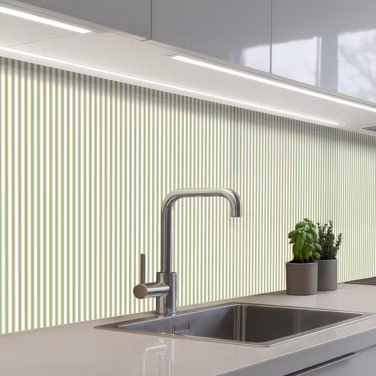 Keuken achterwand - Saliegroen - Strepen - Minimalistisch - Patroon — 2