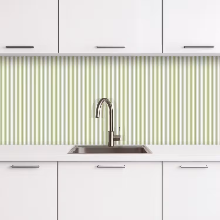 Keuken achterwand - Saliegroen - Strepen - Minimalistisch - Patroon — 4