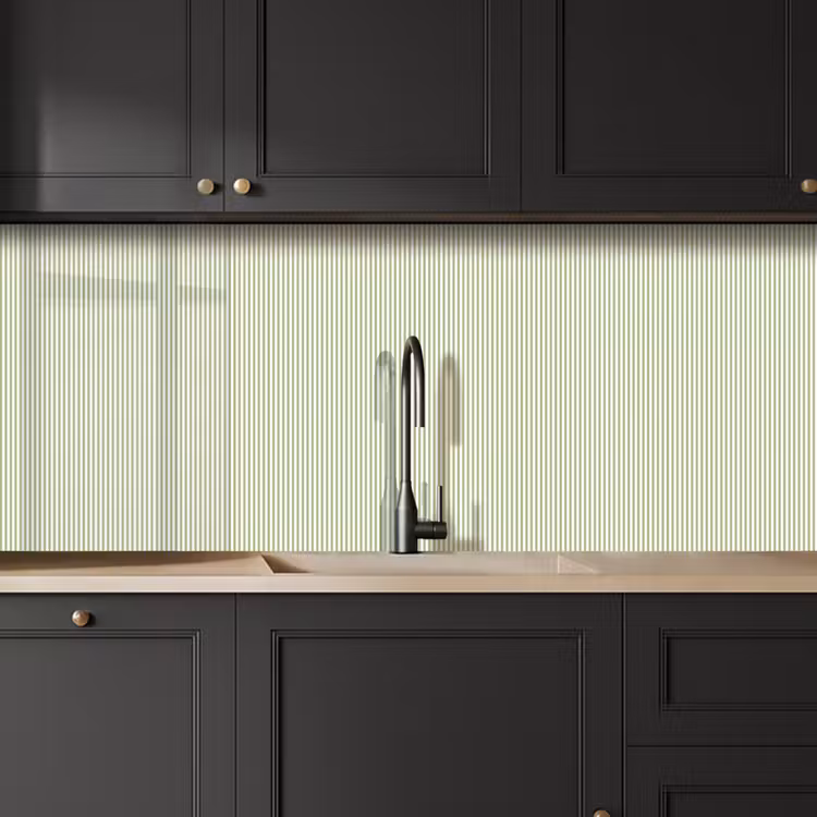 Keuken achterwand - Saliegroen - Strepen - Minimalistisch - Patroon — 6