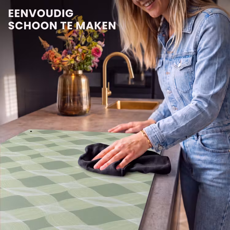 Inductiebeschermer & spatscherm (2in1) - Saliegroen - Geometrisch - Organisch - Traliewerk - Patroon — 5
