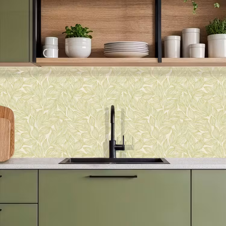 Keuken achterwand - Saliegroen - Botanisch - Bladeren - Handgetekend - Patroon — 8