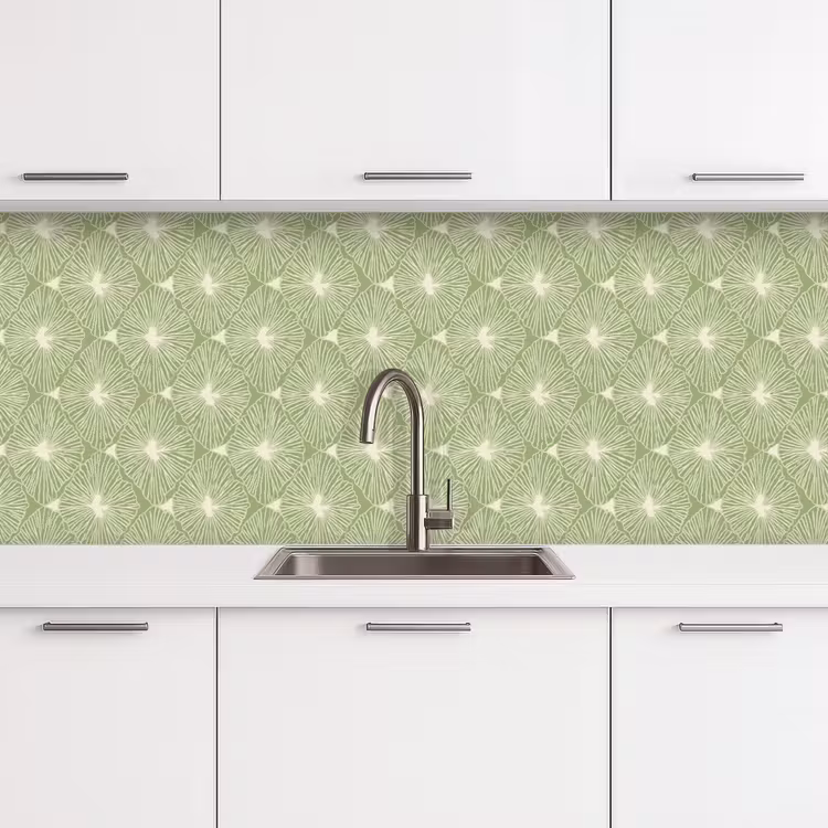 Keuken achterwand - Saliegroen - Botanisch - Ruiten - Organisch - Patroon — 4