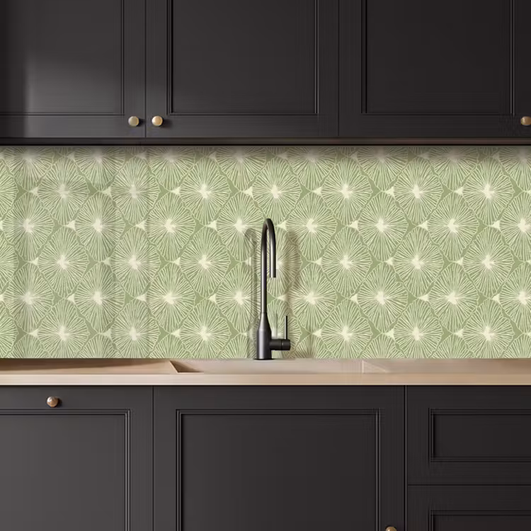 Keuken achterwand - Saliegroen - Botanisch - Ruiten - Organisch - Patroon — 6
