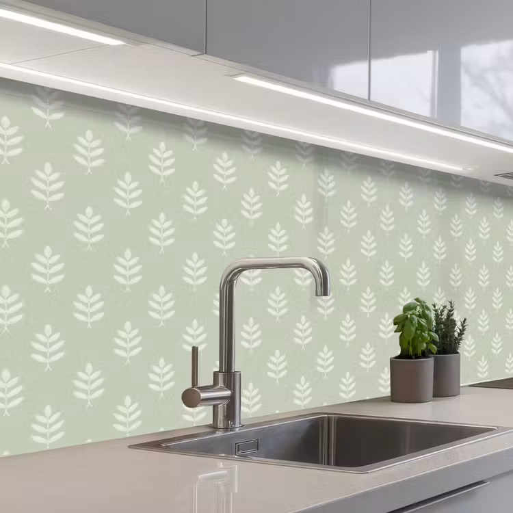 Keuken achterwand - Saliegroen - Botanisch - Takjes - Minimalistisch - Patroon — 2