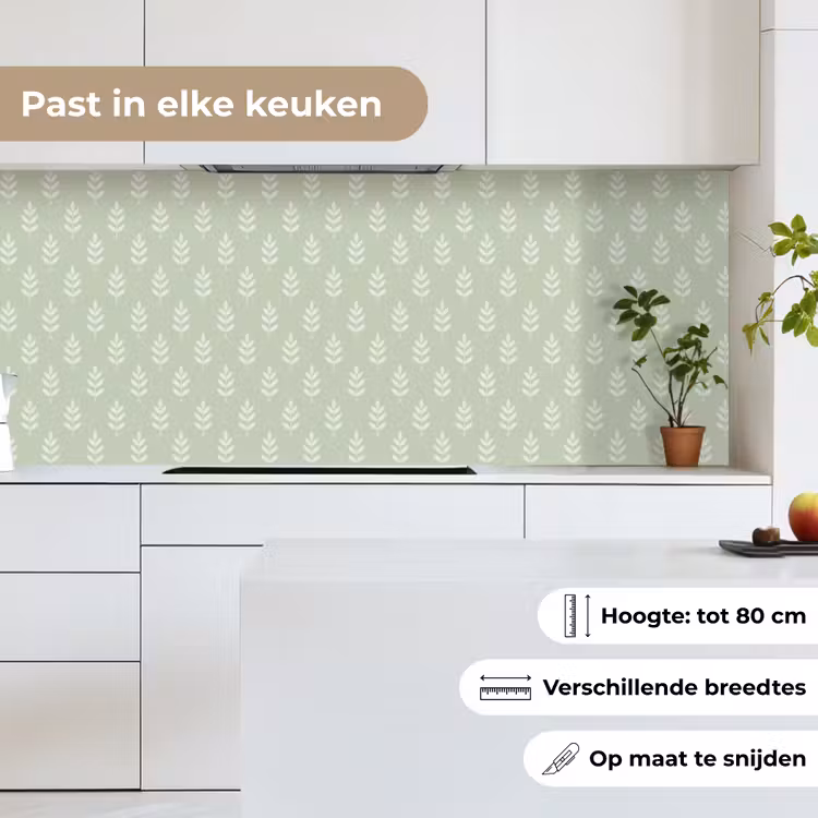 Keuken achterwand - Saliegroen - Botanisch - Takjes - Minimalistisch - Patroon — 7
