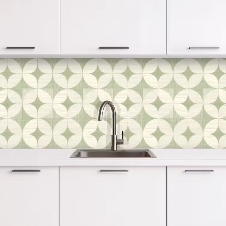 Keuken achterwand - Saliegroen - Geometrisch - Retro - Mid-Century - Patroon — 4