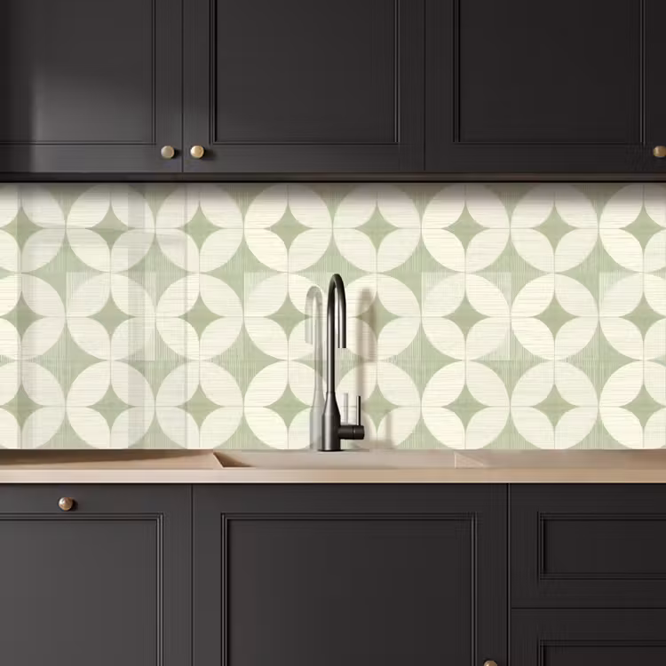 Keuken achterwand - Saliegroen - Geometrisch - Retro - Mid-Century - Patroon — 6