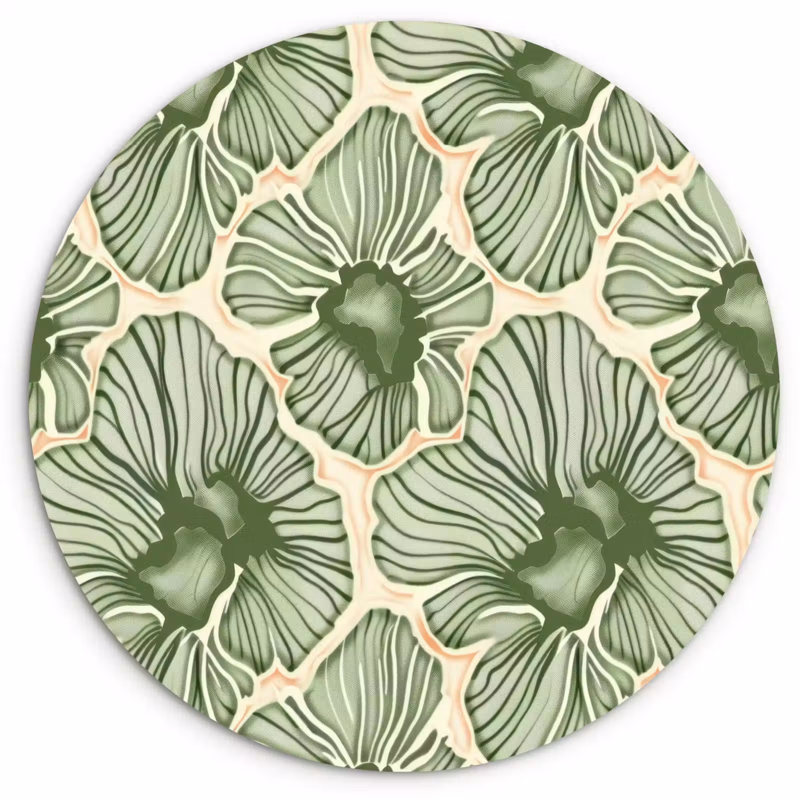Muurcirkel - Groen - Botanisch - Bloemen - Organisch - Patroon — 1