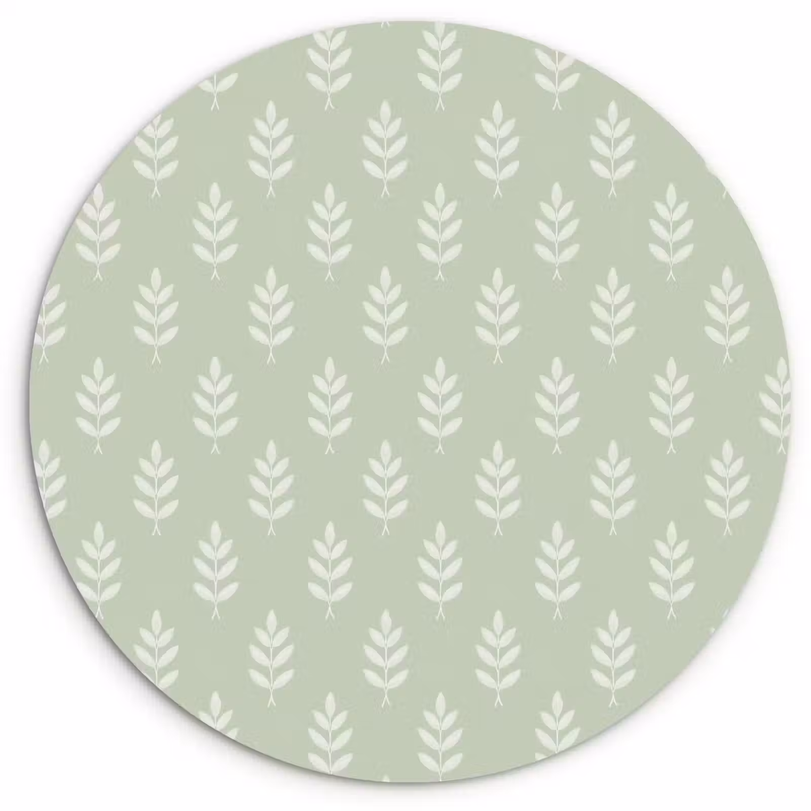 Muurcirkel - Saliegroen - Botanisch - Takjes - Minimalistisch - Patroon — 1