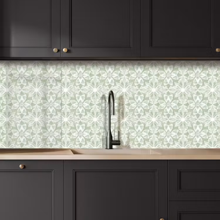 Keuken achterwand - Saliegroen - Symmetrisch - Mandala - Ornament - Patroon — 6