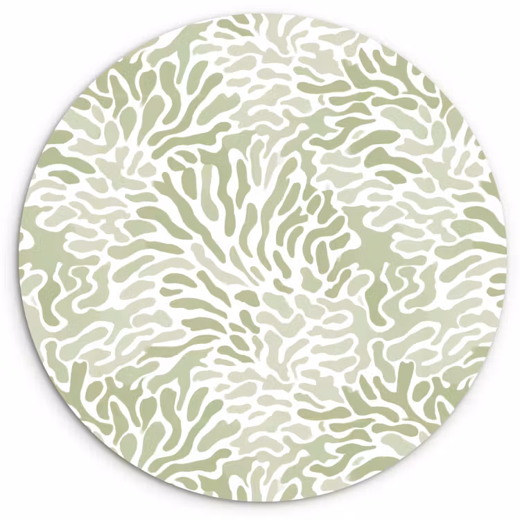 Muurcirkel - Saliegroen - Abstract - Organisch - Koraal - Patroon — 1