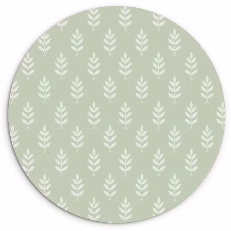 Muurcirkel - Saliegroen - Botanisch - Takjes - Minimalistisch - Patroon — 1