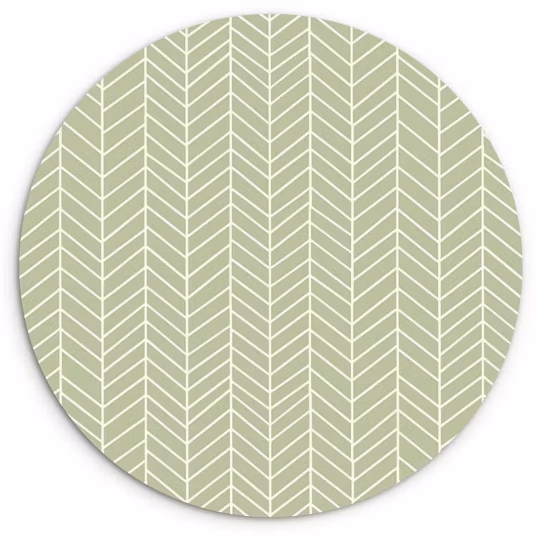 Muurcirkel - Saliegroen - Visgraat - Geometrisch - Patroon — 1