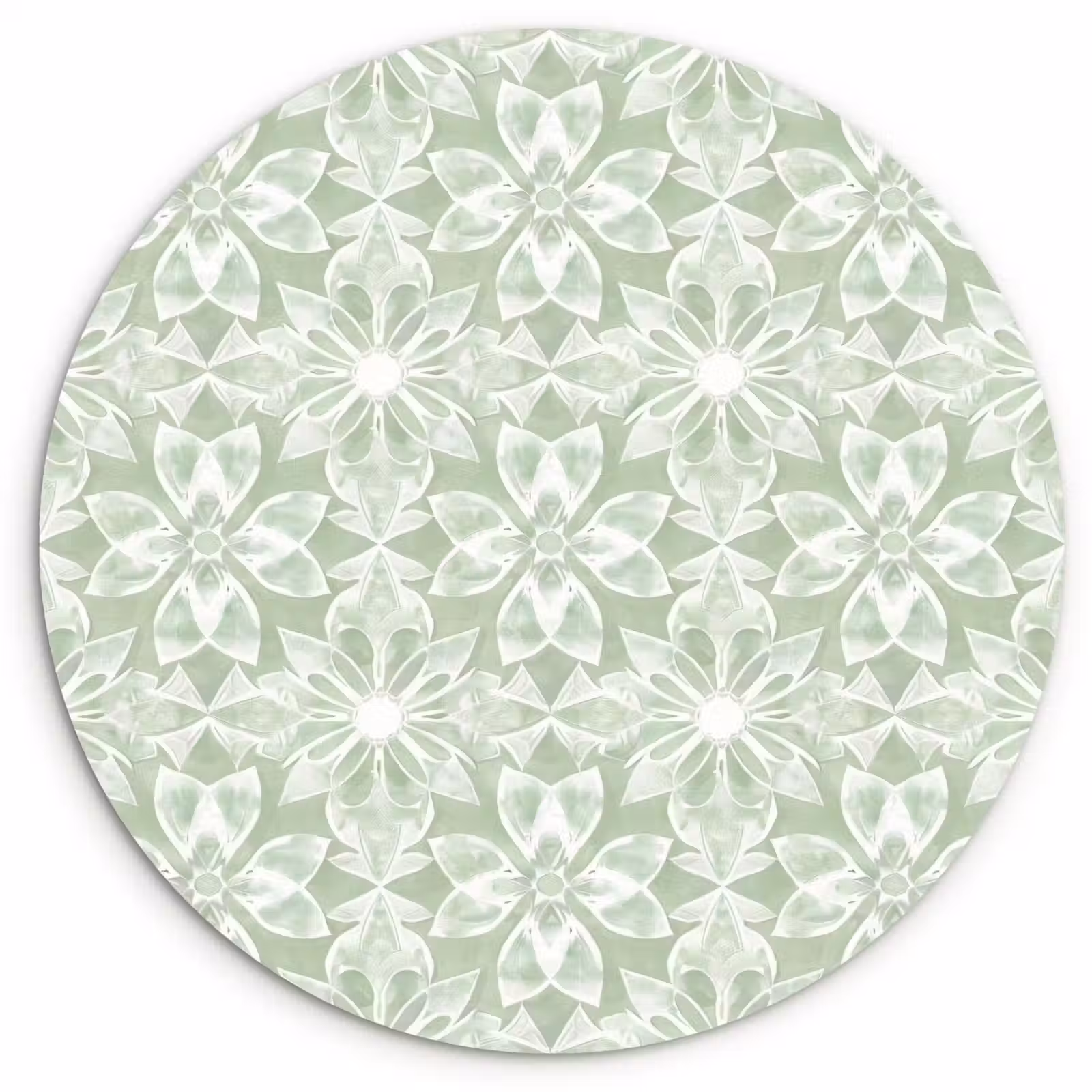 Muurcirkel - Saliegroen - Symmetrisch - Mandala - Ornament - Patroon — 1