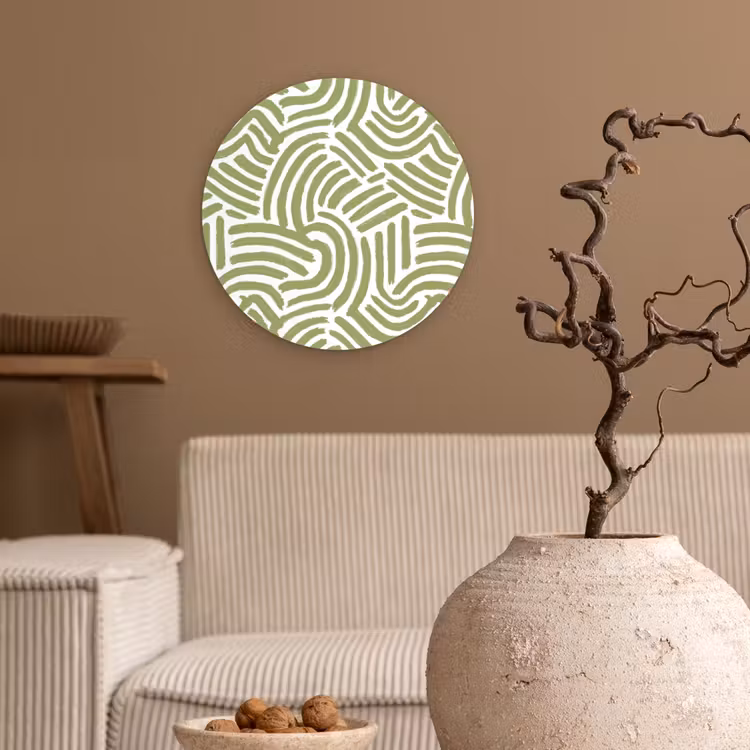 Muurcirkel - Saliegroen - Abstract - Bogen - Handgetekend - Patroon — 2