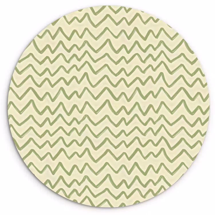 Muurcirkel - Saliegroen - Zigzag - Handgetekend - Patroon — 1