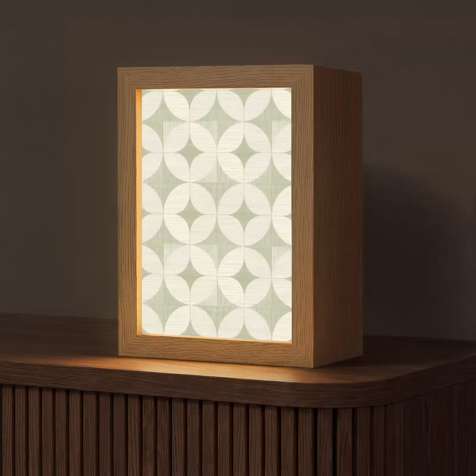 Gepersonaliseerd Lightbox - Saliegroen - Geometrisch - Retro - Mid-Century - Patroon — 1