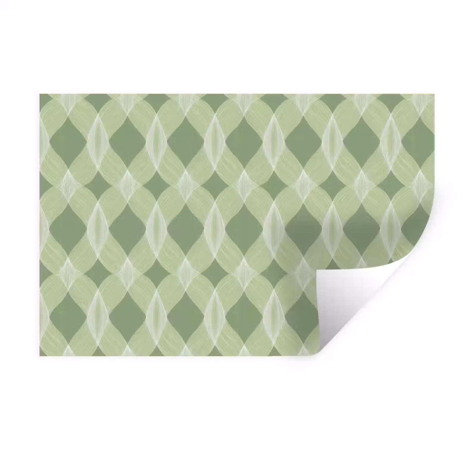 Muursticker - Saliegroen - Geometrisch - Organisch - Traliewerk - Patroon — 1