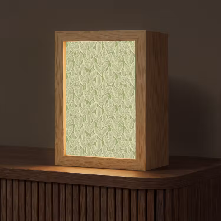 Gepersonaliseerd Lightbox - Groen - Botanisch - Bladeren - Vintage - Patroon — 1