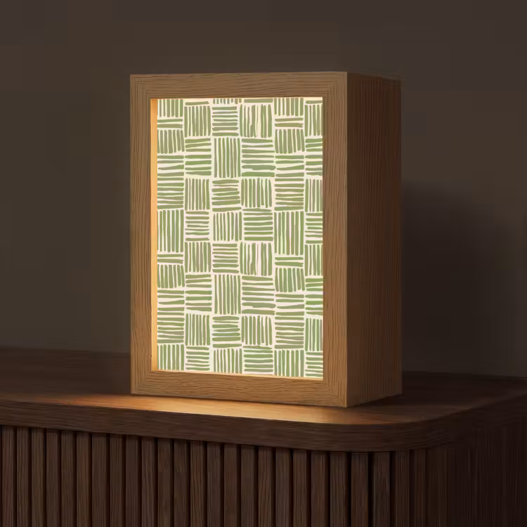 Gepersonaliseerd Lightbox - Saliegroen - Blokken - Handgetekend - Patroon — 1