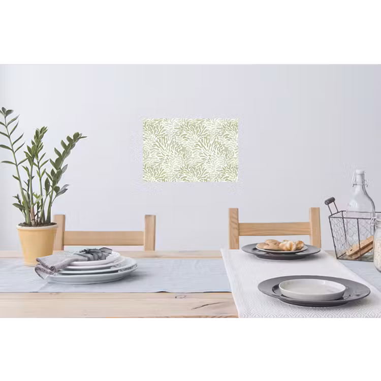 Muursticker - Saliegroen - Abstract - Organisch - Koraal - Patroon — 3