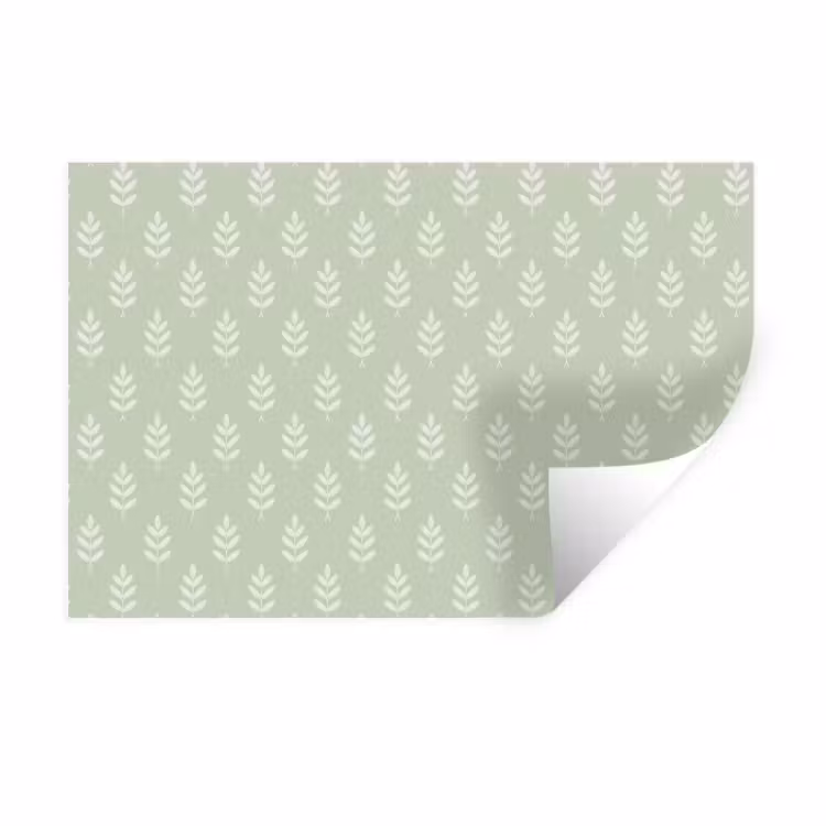 Muursticker - Saliegroen - Botanisch - Takjes - Minimalistisch - Patroon — 1