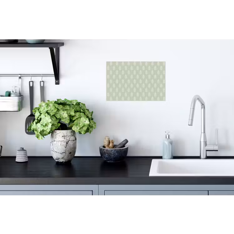 Muursticker - Saliegroen - Botanisch - Takjes - Minimalistisch - Patroon — 2