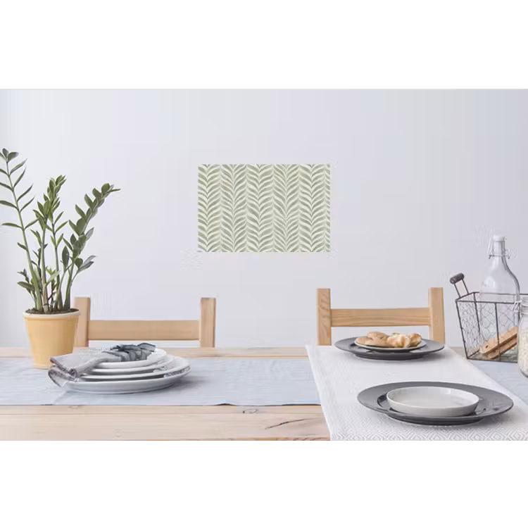 Muursticker - Saliegroen - Visgraat - Organisch - Penseelstreken - Patroon — 3