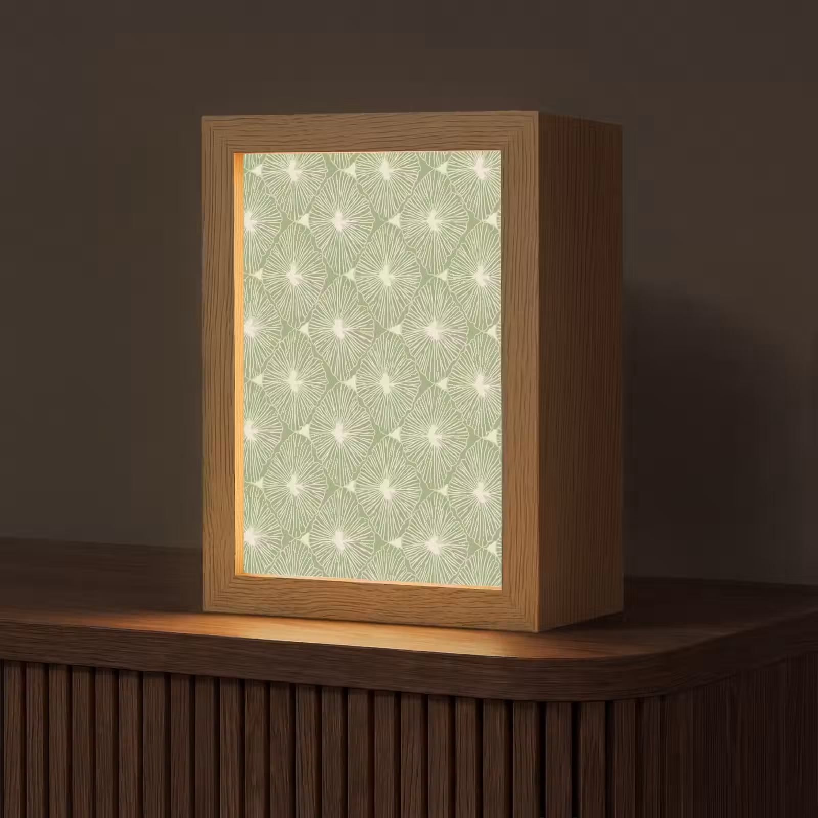 Gepersonaliseerd Lightbox - Saliegroen - Botanisch - Ruiten - Organisch - Patroon — 1