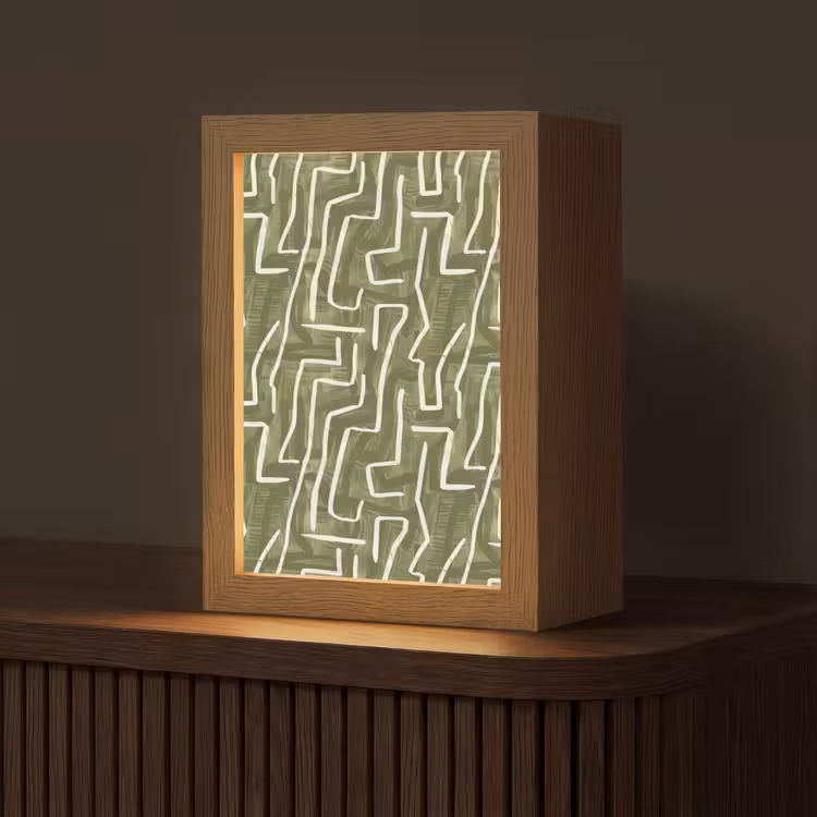 Gepersonaliseerd Lightbox - Groen - Abstract - Penseelstreken - Patroon — 1