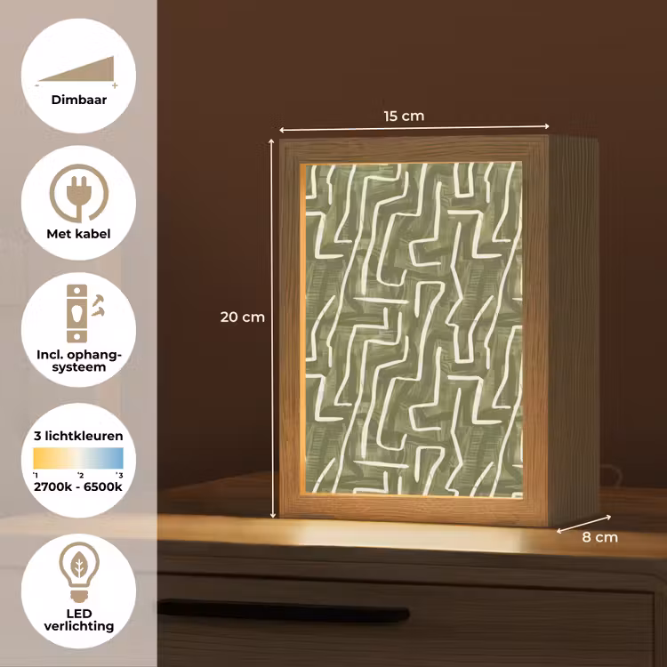 Gepersonaliseerd Lightbox - Groen - Abstract - Penseelstreken - Patroon — 7
