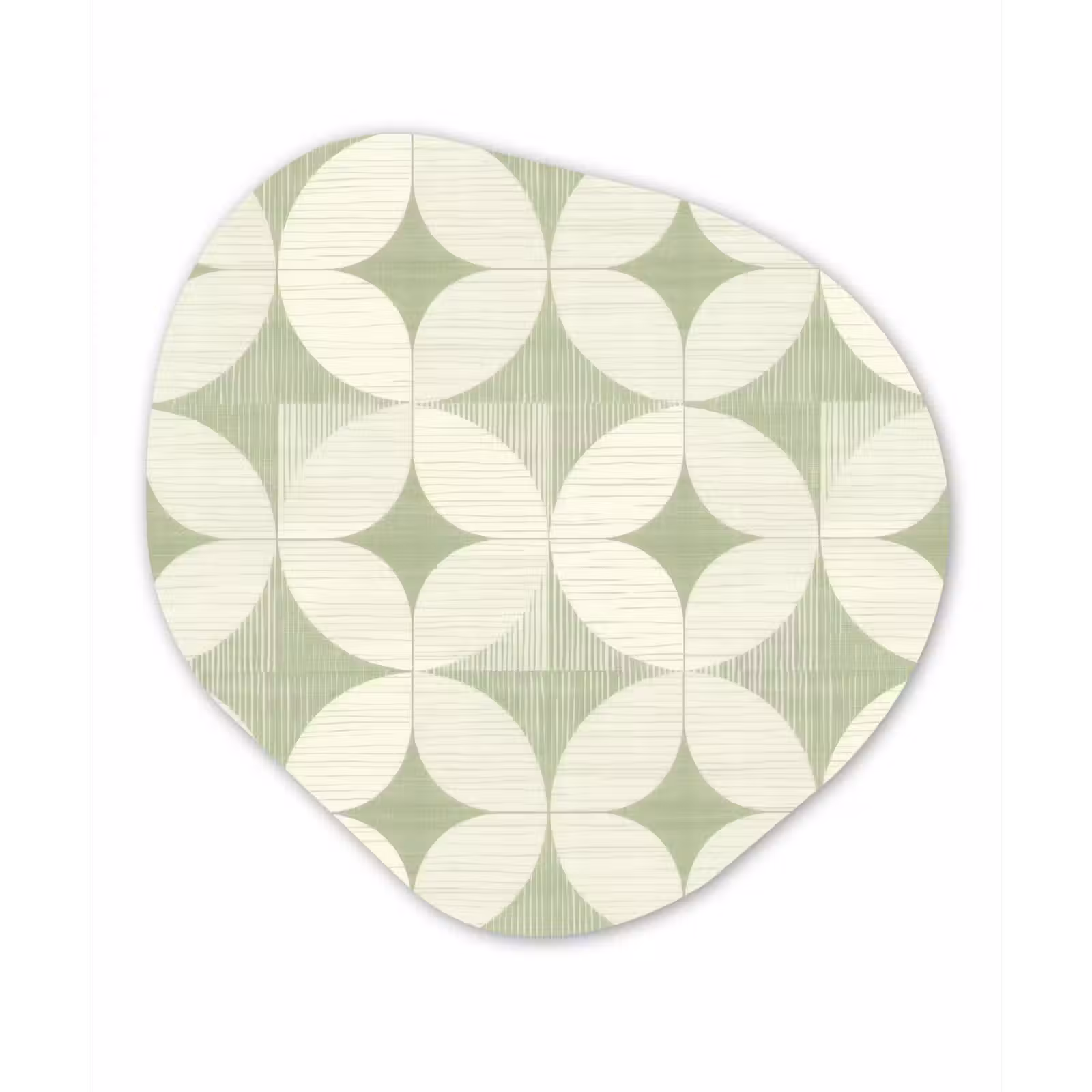 Organisch schilderij aluminium - Saliegroen - Geometrisch - Retro - Mid-Century - Patroon — 1