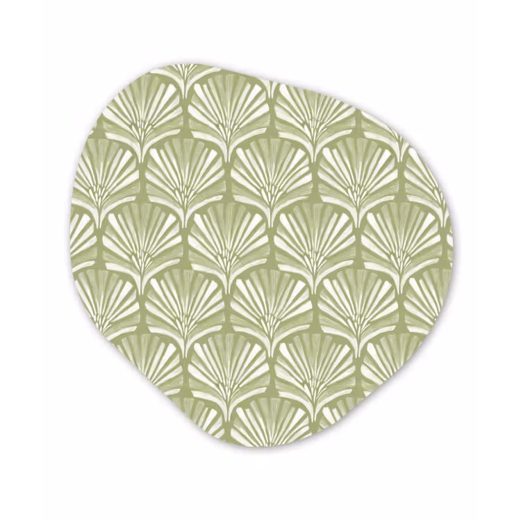 Organisch schilderij aluminium - Saliegroen - Ginkgo Biloba - Waaier - Patroon — 1