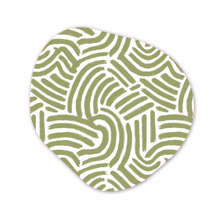 Organisch schilderij aluminium - Saliegroen - Abstract - Bogen - Handgetekend - Patroon — 1