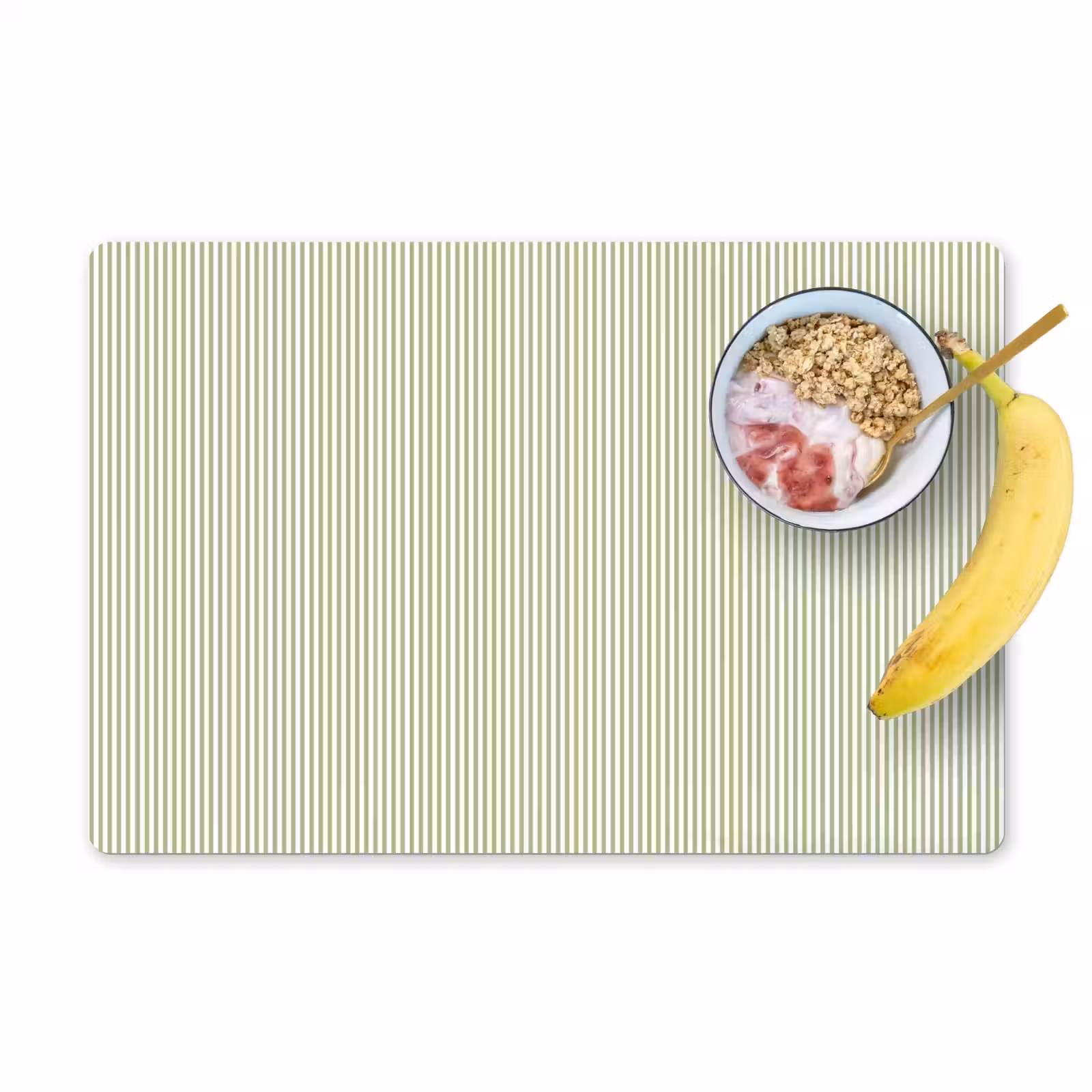 Placemat - 6 stuks - Saliegroen - Strepen - Minimalistisch - Patroon — 1