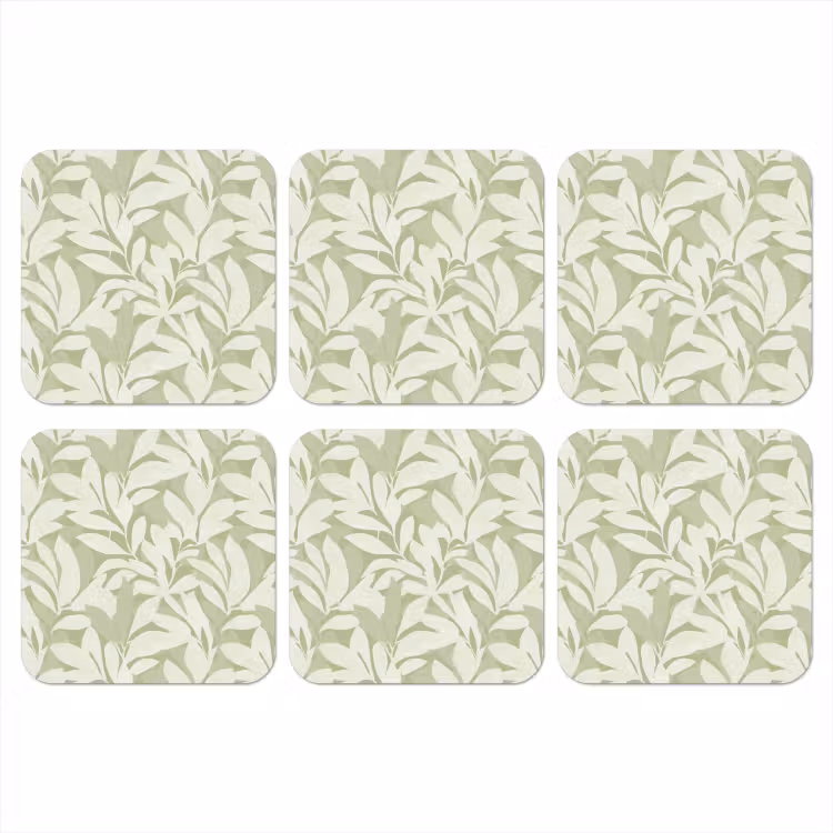 Onderzetter - Saliegroen - Botanisch - Minimalistisch - Patroon — 1