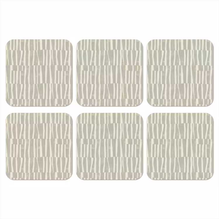 Onderzetter - Saliegroen - Strepen - Geometrisch - Textuur - Patroon — 1