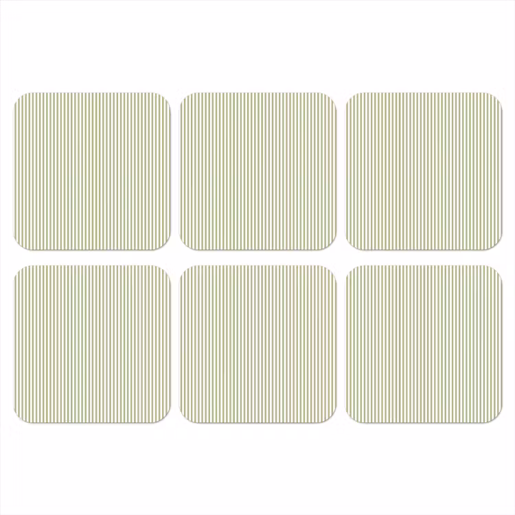 Onderzetter - Saliegroen - Strepen - Minimalistisch - Patroon — 1